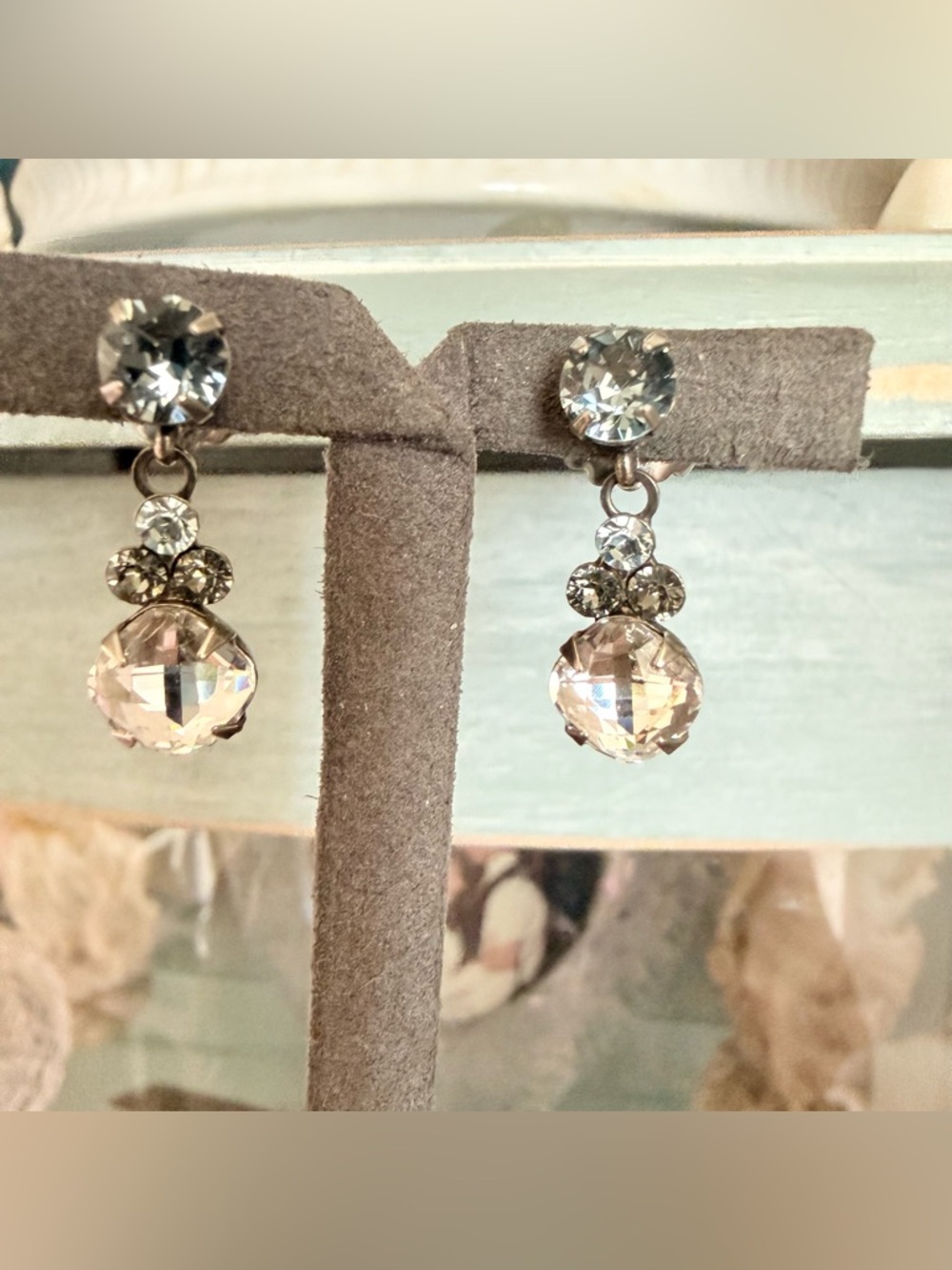 Sorrelli Crystal Dangle Silver Tone  Earrings
